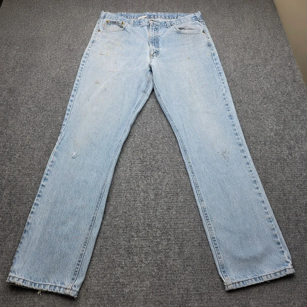 Carhartt B18 STW Traditional Fit Jeans Mens 36x32 Stonewash Workwear Distressed